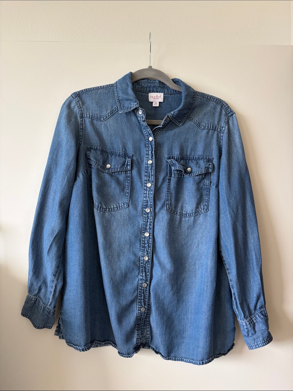 Ingrid & Isabel Isabel Denim Button-Up in Medium Blue
